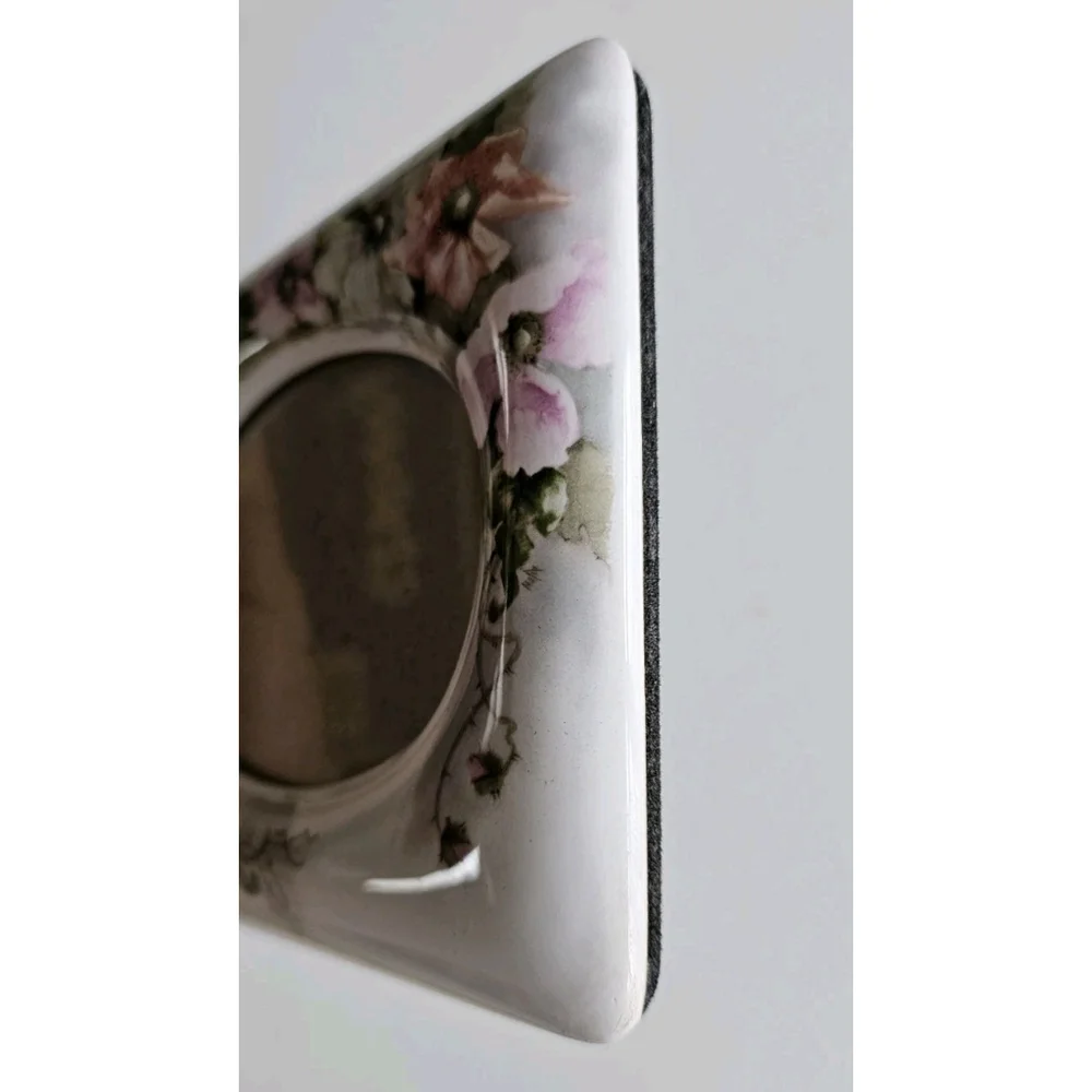 Vintage Terragrafics Ceramic Floral Picture Frame 5x7 Hand Painted Flower Design